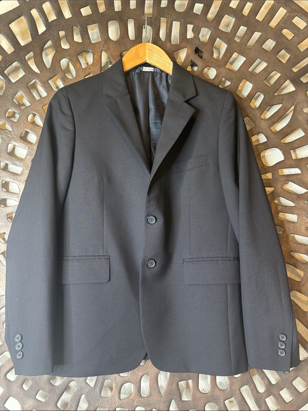 🖤 Brooks Brothers Boys Black Wool Suit Blazer Jacket 16 Lined 2 Button 🖤